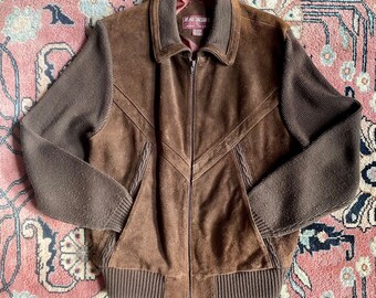 leather and knit jacket