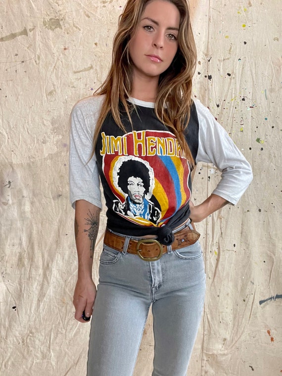 True Vintage RARE Jimi Hendrix 1970s Raglan Music