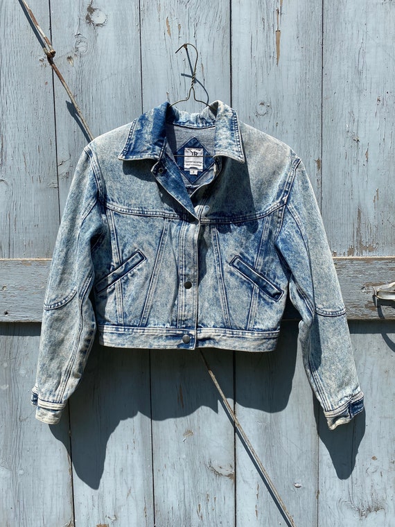 1960s Cropped Denim Moto Jacket