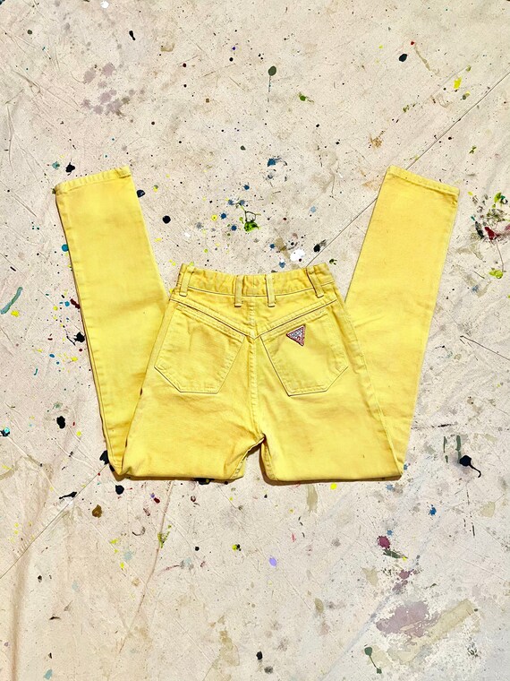Vintage 1980s Guess Yellow Denim High Waisted Jean