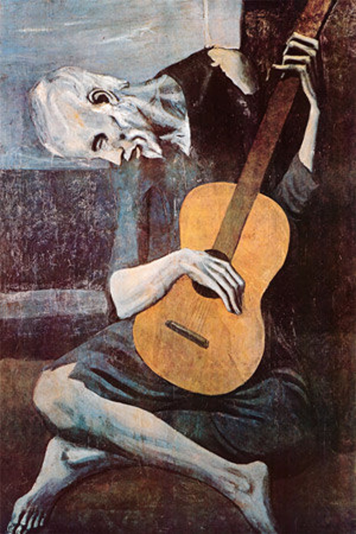 The Old Guitarist By Pablo Picasso Canvas Print Gallery Etsy