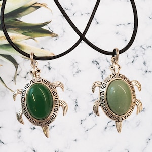 Handcrafted Native American Jade Turtle Pendant - Tribal Leatherback Surfer Necklace - Green Stone Totem