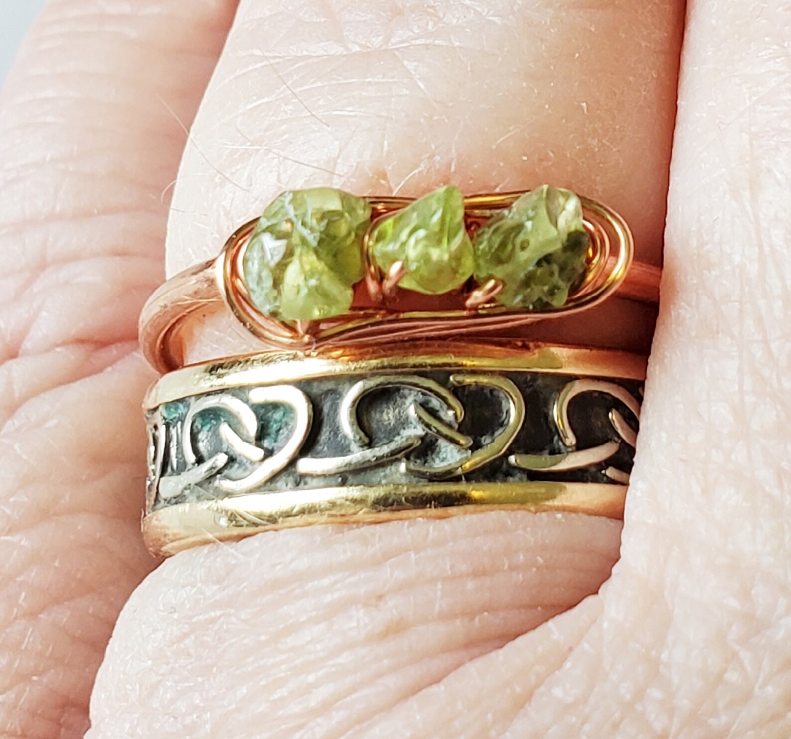 Raw Peridot Ring August Leo Birthstone Ring Adjustable Etsy