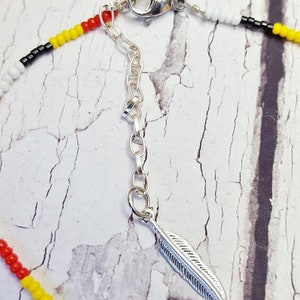 Native American Ankle Bracelet 4 Tribes of Man Cree Medicine Wheel Beaded Friendship Bracelet Custom Tribal Surfer Anklet image 5