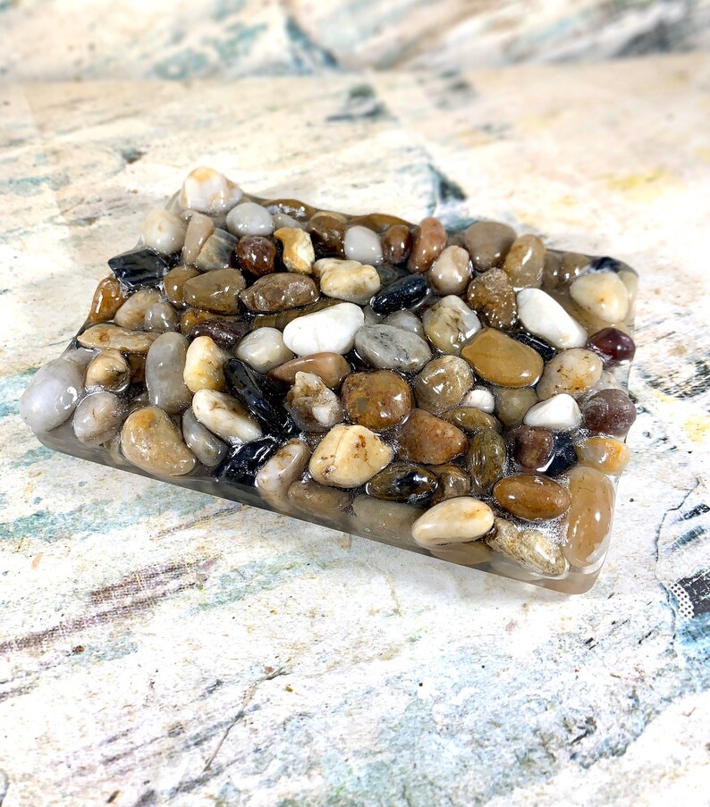 Polished River Rock Soap Saver Stone Soap Dish Resin Soap Etsy