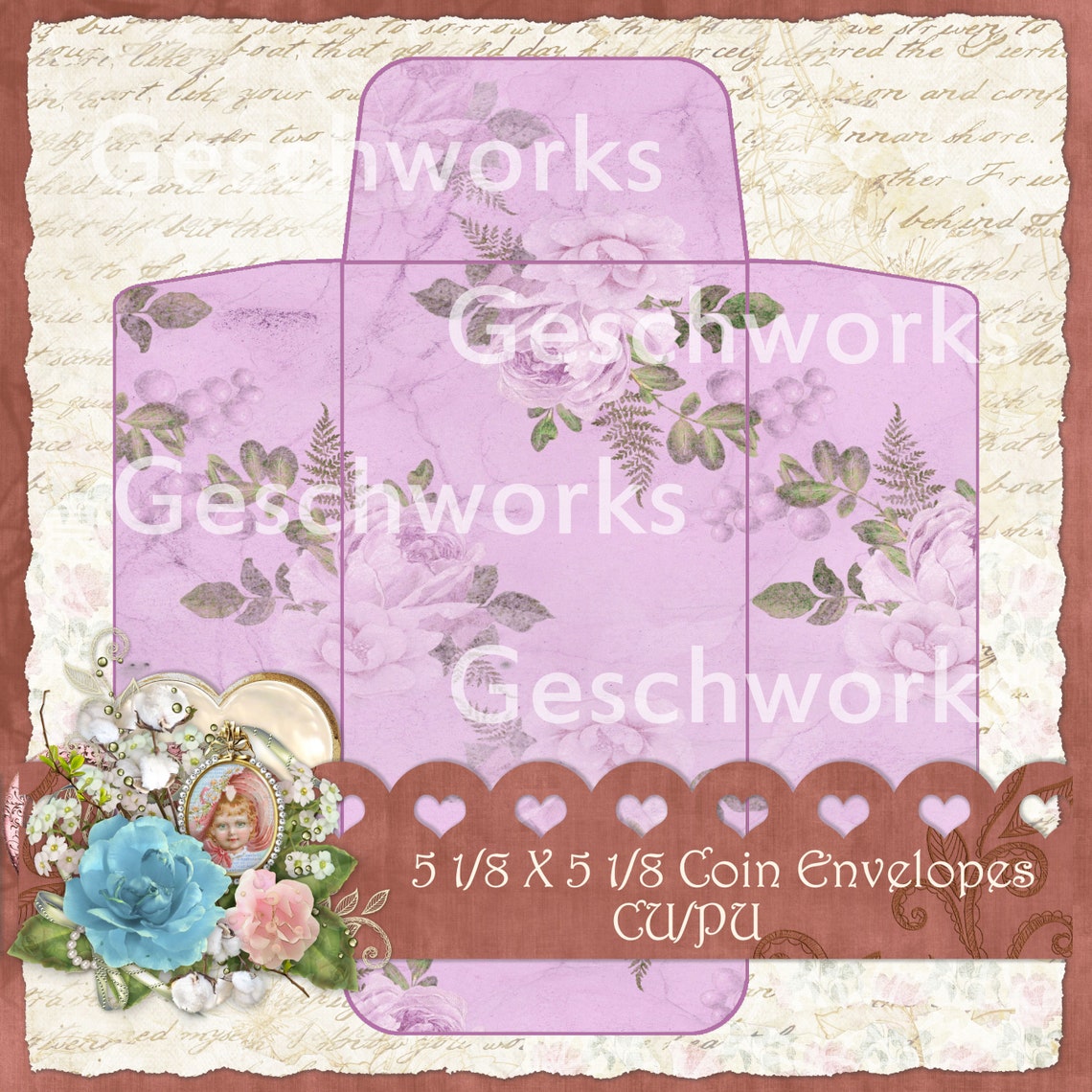 Digital Large Coin Envelopes Etsy