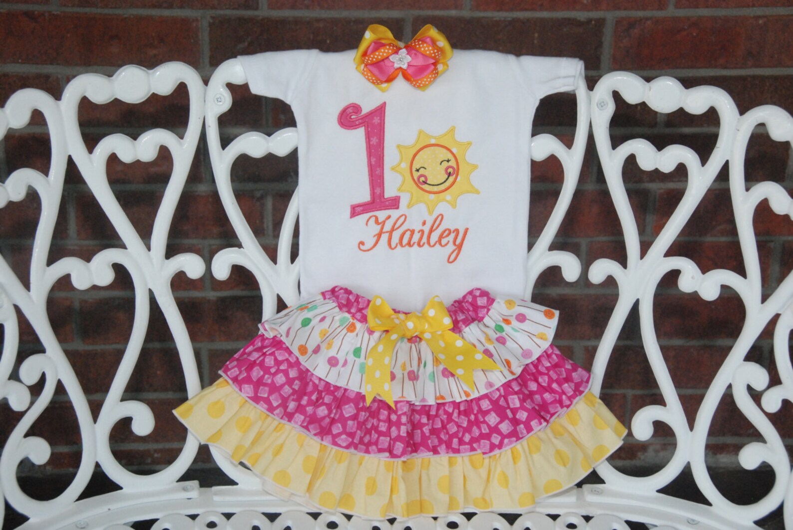 Sunshine Birthday Outfit Baby Girl First Birthday Outfit You Etsy