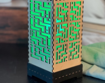 Handcrafted Color-Changing LED Accent Lamp: Japanese Shoji Screen Lantern
