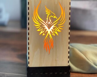 Phoenix Rising LED Accent Lamp: Eco-Friendly Firebird Table Lamp