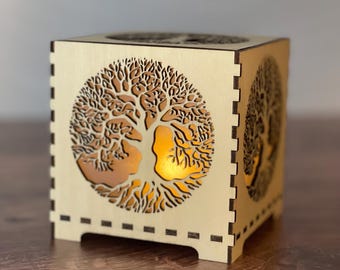 Flameless LED Votive Lantern - Tree of Life