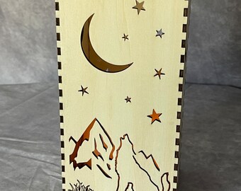 Flameless LED Candleholder - Desert Mountain Wolf