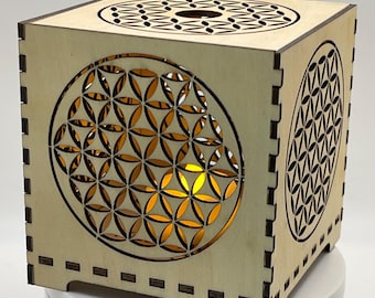 Flower of Life LED Lantern: Zen Home Decor, Spiritual Gift