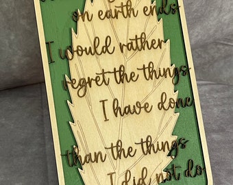 Laser-Cut 2 Layer Wall Art - “Regret” 3-color