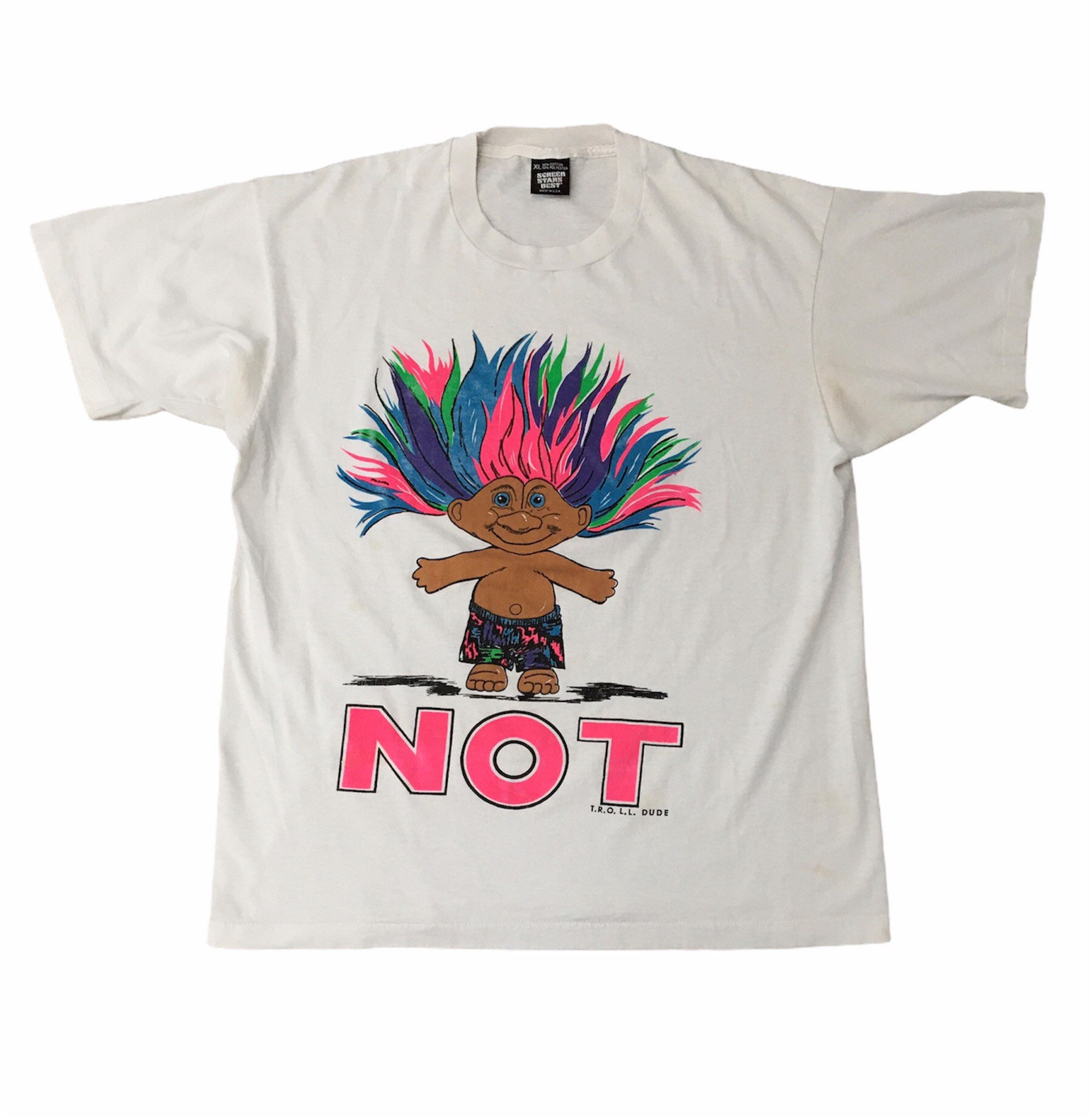 Vintage 90s Troll Doll Rainbow Hair T-Shirt