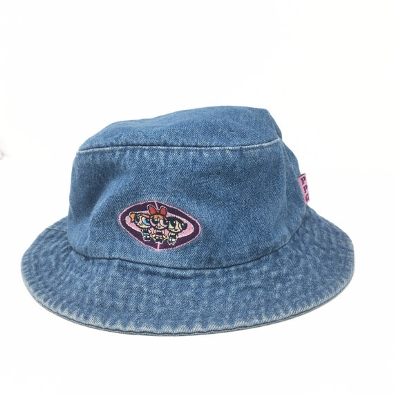 Vtg. 00s Powerpuff Girls Embroidered Denim Bucket