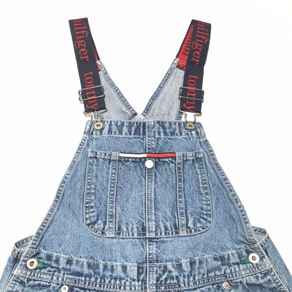 Vtg. 90s Tommy Hilfiger Logo Denim Overalls SMALL