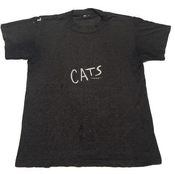 Vtg. 80s CATS Broadway Musical Threadbare T-Shirt