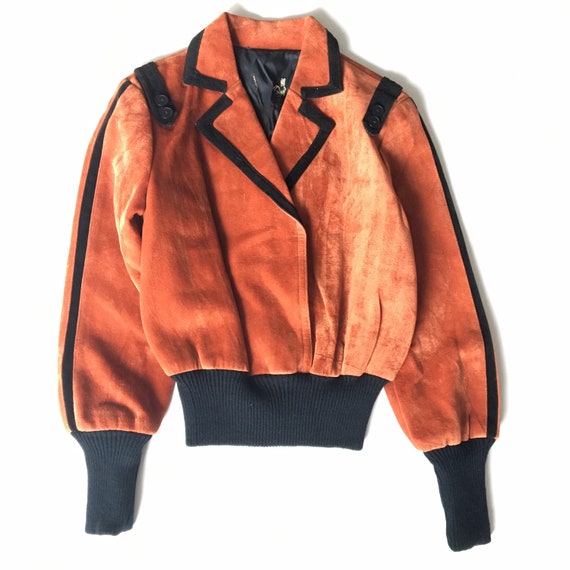 Vtg. 70s Orange Black Halloween Top