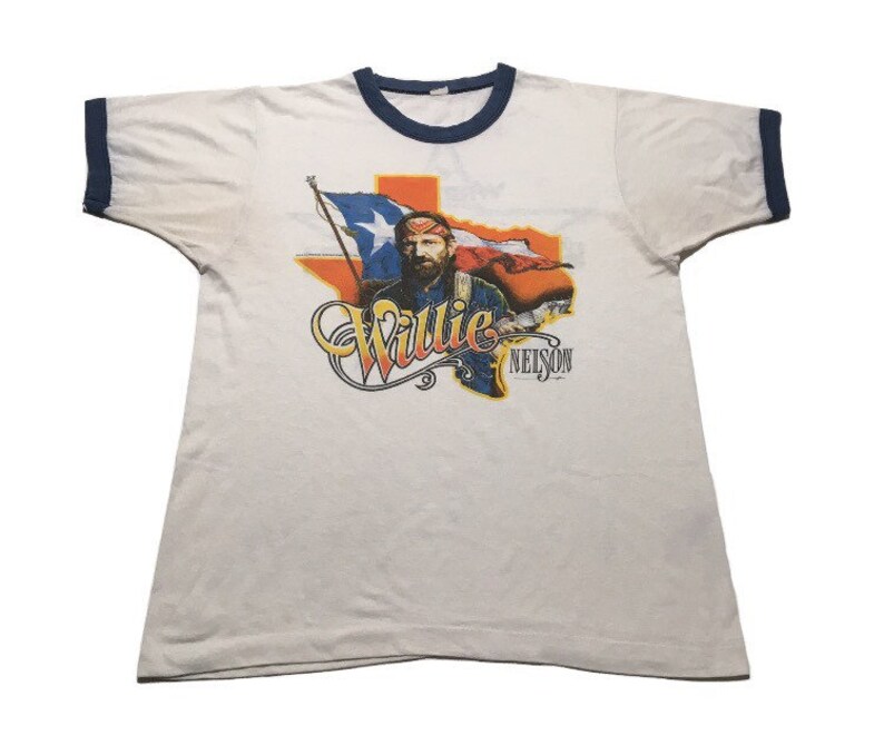 80s Willie Nelson and Family On Tour Presented by Wrangler Vintage Ringer T-Shirt Vtg
