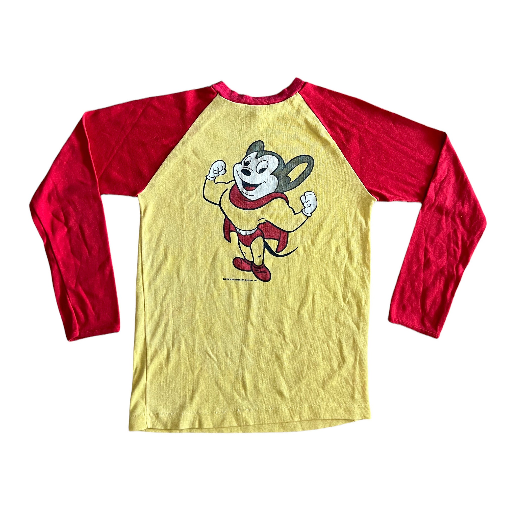 Discover Vintage 70s Mighty Mouse Baseball Tee