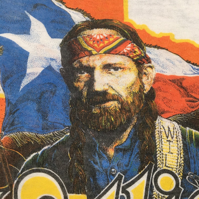 80s Willie Nelson and Family On Tour Presented by Wrangler Vintage Ringer T-Shirt Vtg