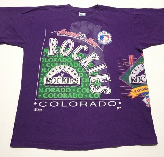 Vtg. Colorado Rockies All Over Print Salem Sportsw