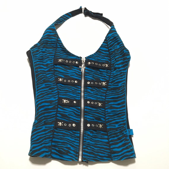 Vtg. 90s Tripp Rare Gothic Animal Print Halter Top