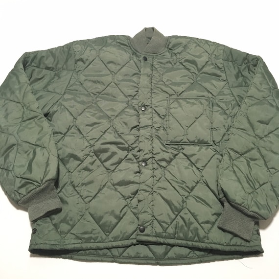 Vtg. 80s Quilted Army Jacket Liner