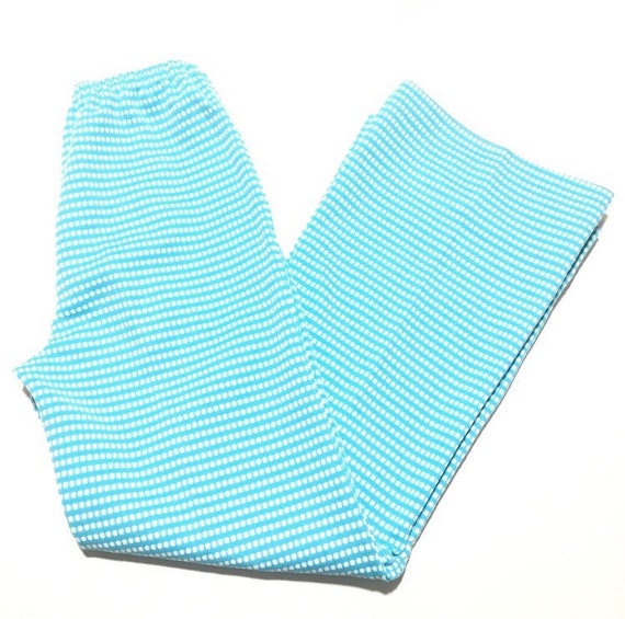 Vtg. 60s Wide Leg Blue Checkered Pants
