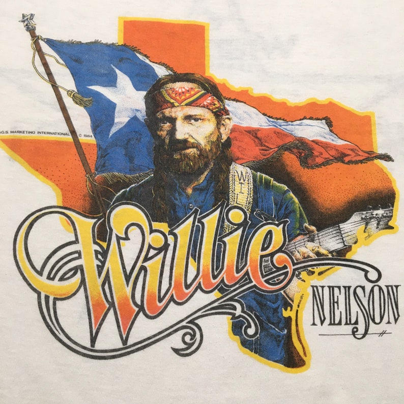 80s Willie Nelson and Family On Tour Presented by Wrangler Vintage Ringer T-Shirt Vtg
