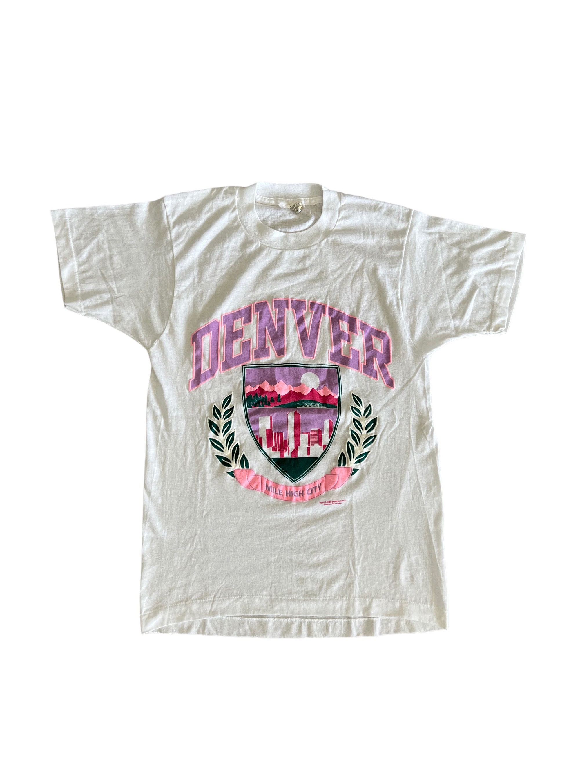 Discover Vintage 90s Denver Mile High City T-Shirt, Souvenir, Rocky Mountain High, Screen Stars