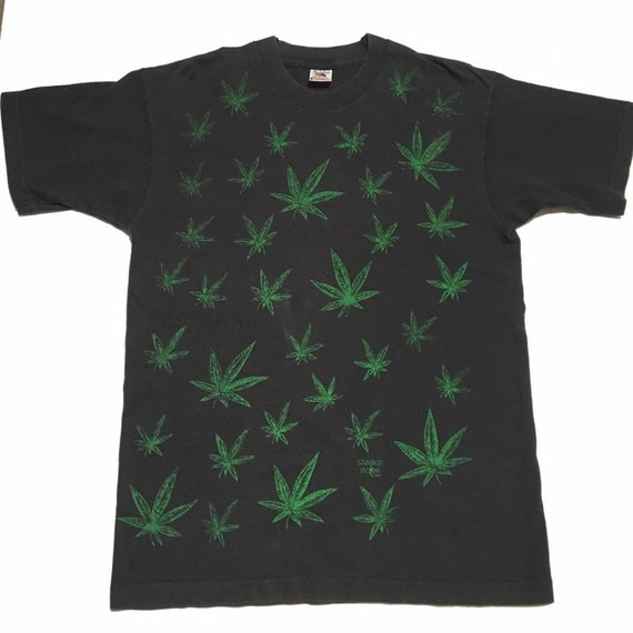 Vtg. 90s Fashion Victim All Over Print Cannabis Marijuana