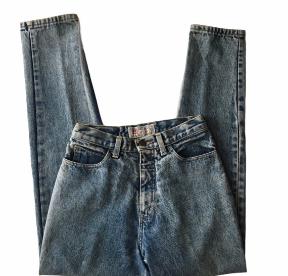 Vtg. 80s High Waist Acid Wash Mom Jeans 26x29 Wai