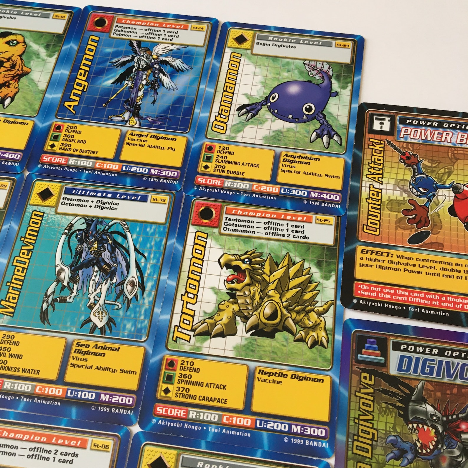 Vtg. 90s Digimon Trading Card Game Lot of 19 Cards Including Etsy