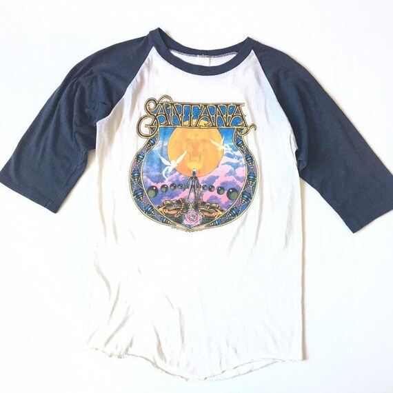 Vintage 70s Santana Psychedelic Raglan T-shirt - Etsy