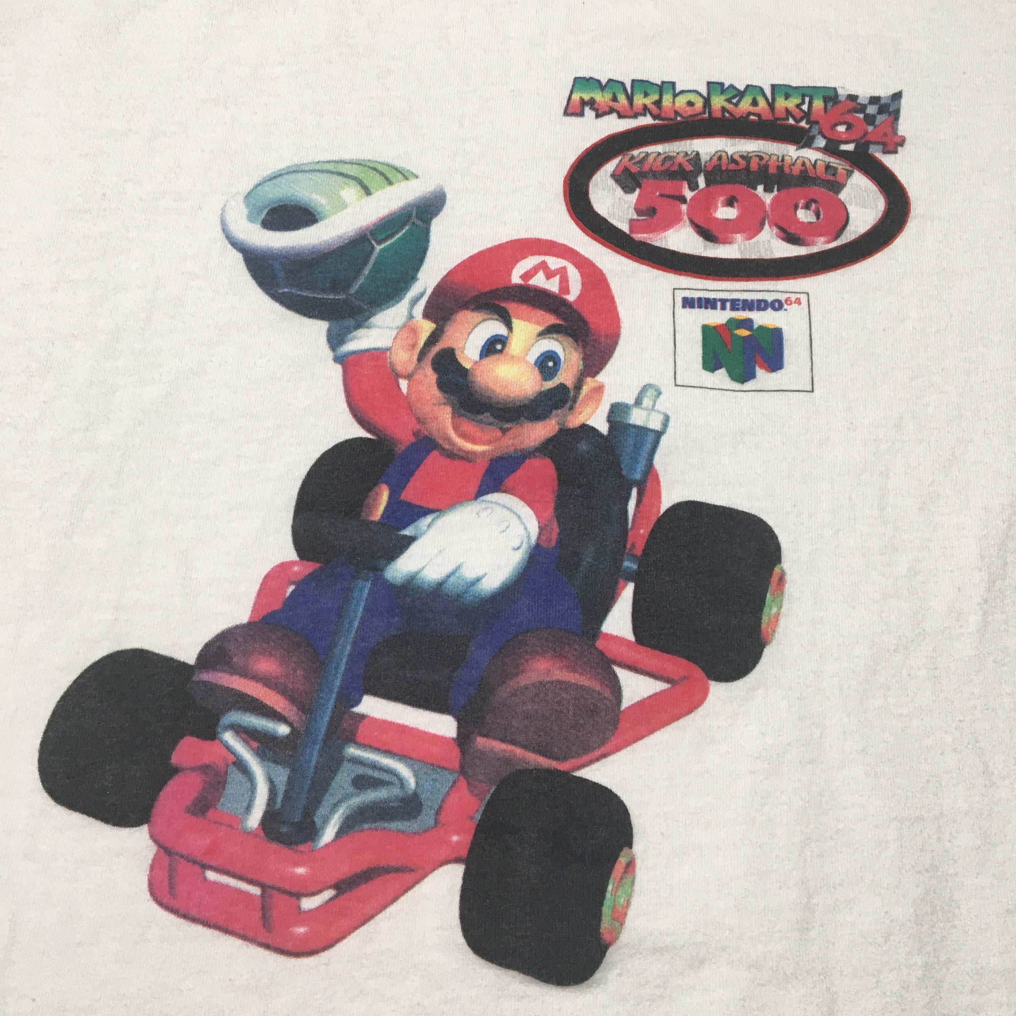 Vintage 90s Nintendo 64 Mario Kart T-Shirt, Kick Asphalt 500, N64 Video Game