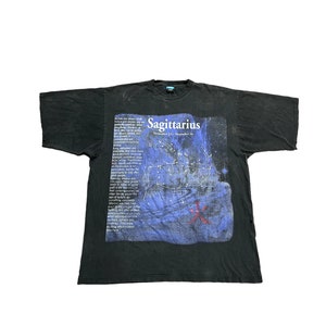 Vintage 90s Sagittarius T-Shirt, Zodiac, Astrology, Metaphysical, Oversized, Shirt Dress, 3XL