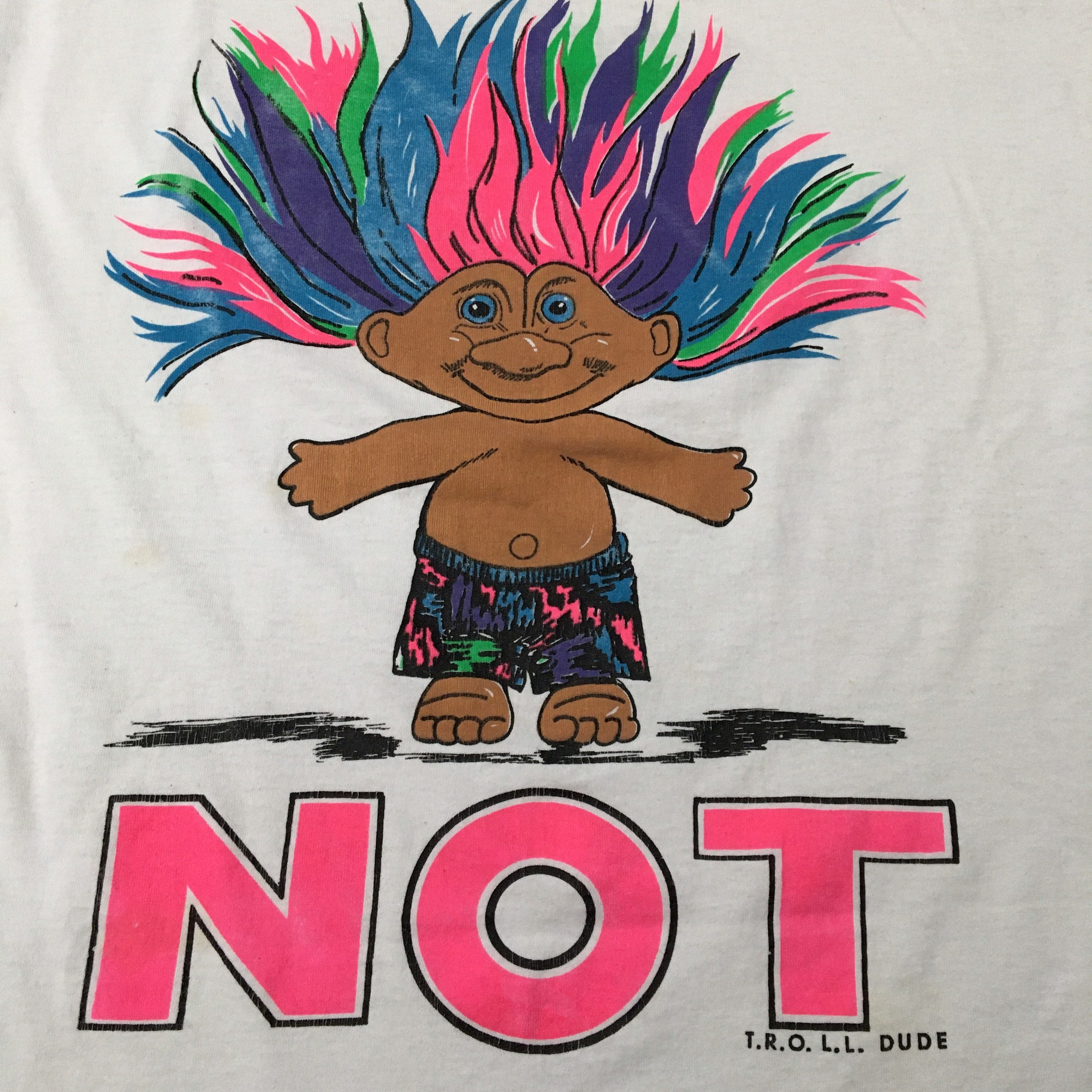 Vintage 90s Troll Doll Rainbow Hair T-Shirt