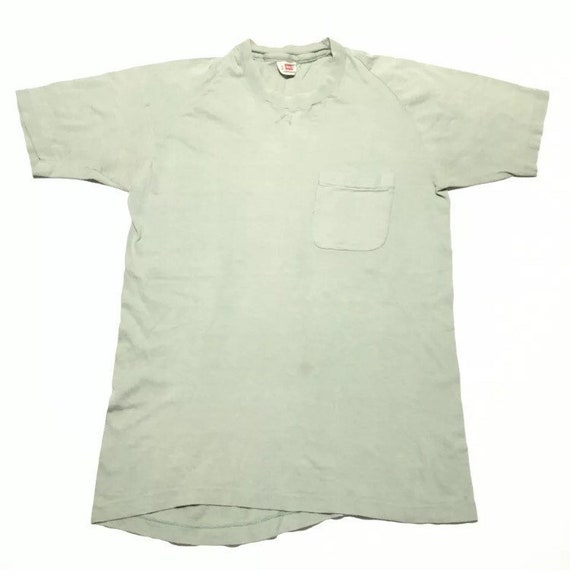 Vtg. 50s Hanes Sportswear Green Solid Basic Single