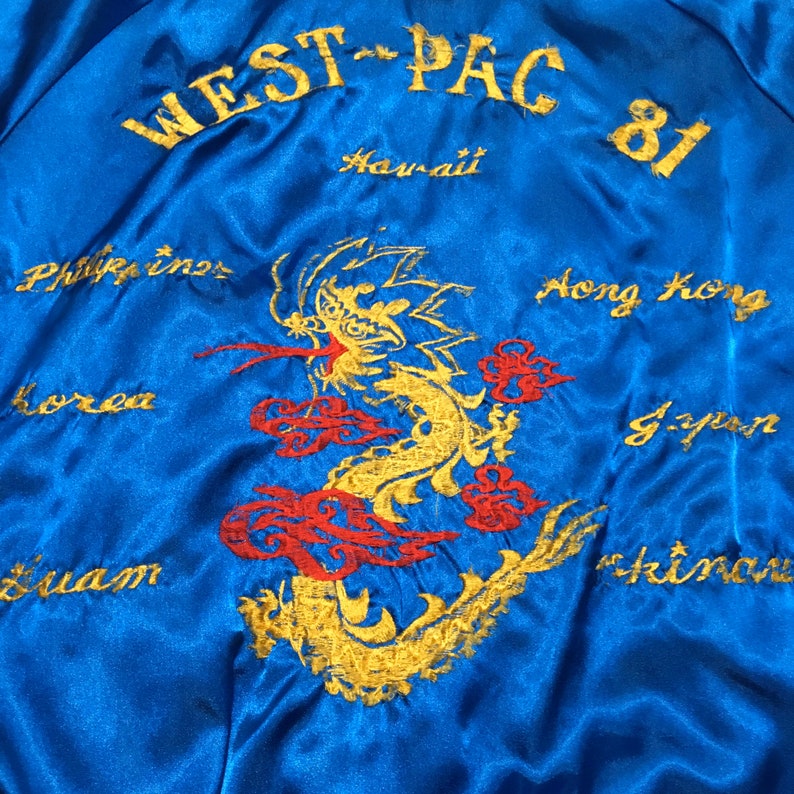 Vintage 80s War Tour Souvenir Jacket Hawaii Philippines Korea Etsy UK