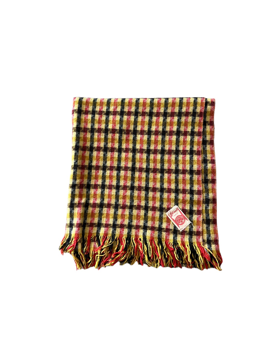 Vintage 60s Travel Rug Lal-imli Kaipur 