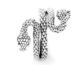 Egyptian Snake Ring Sterling Silver 925 Double Headed Snake
