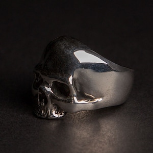 Mens Skull Ring Sterling Silver 925  High Polishing Warrior Skull