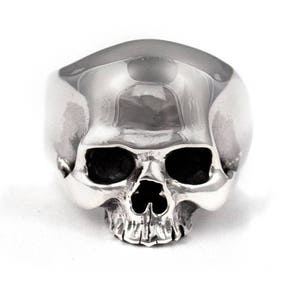 Mens Skull Ring Sterling Silver 925  High Polishing Warrior Skull