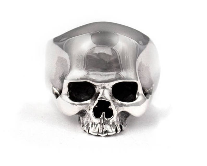 Mens Skull Ring Sterling Silver 925 High Polishing Warrior Etsy
