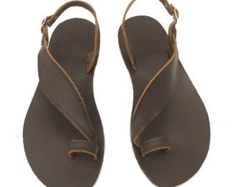 Brown SANDAL,Leather Sandals Women,Greek Sandals,Minimalist Sandals,Barefoot,Real Leather Sandals Greece,DUTY FREE-Fees Prepaid by Seller