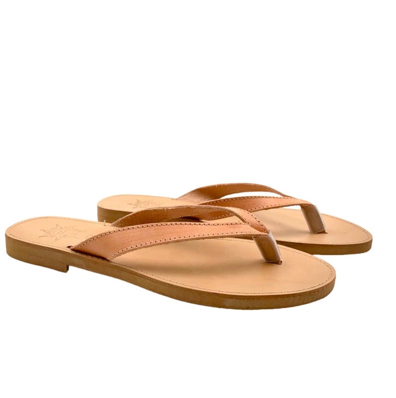leather flip flops, leather sandals women, greek sandals, handmade in Greece, handmade image 5