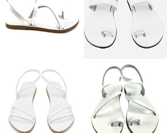 Popular White Sandals on Sale,Leather Sandals Women,Wedding Flats,Wedding Sandals,White Sandals for the Bride,Women’s Sandals,Greek Sandals