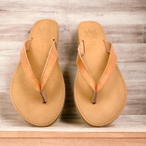 leather flip flops, leather sandals women, greek sandals, handmade in Greece, handmade image 4