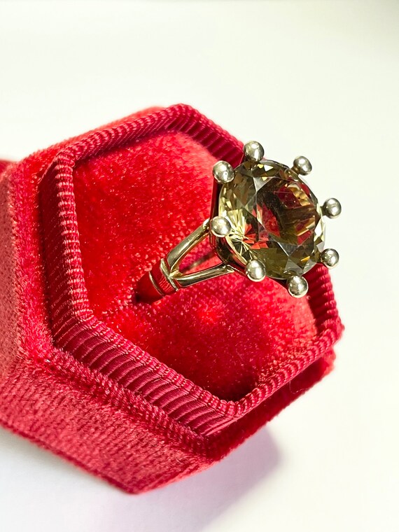 Genuine Citrine Ring-14k Rose Gold - Victorian Er… - image 3